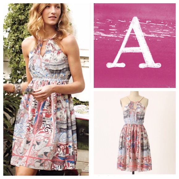 Anthropologie Dresses & Skirts - Anthropologie Floreat Castle Lake Dress Silk